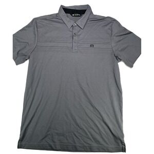 TravisMathew Mens Golf Polo Shirt Gray Performance Short Sleeve Size Large